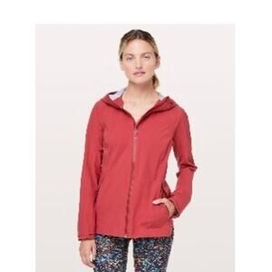 Lululemon Rain Is Calling Jacket Persian Red Size 6 Waterproof